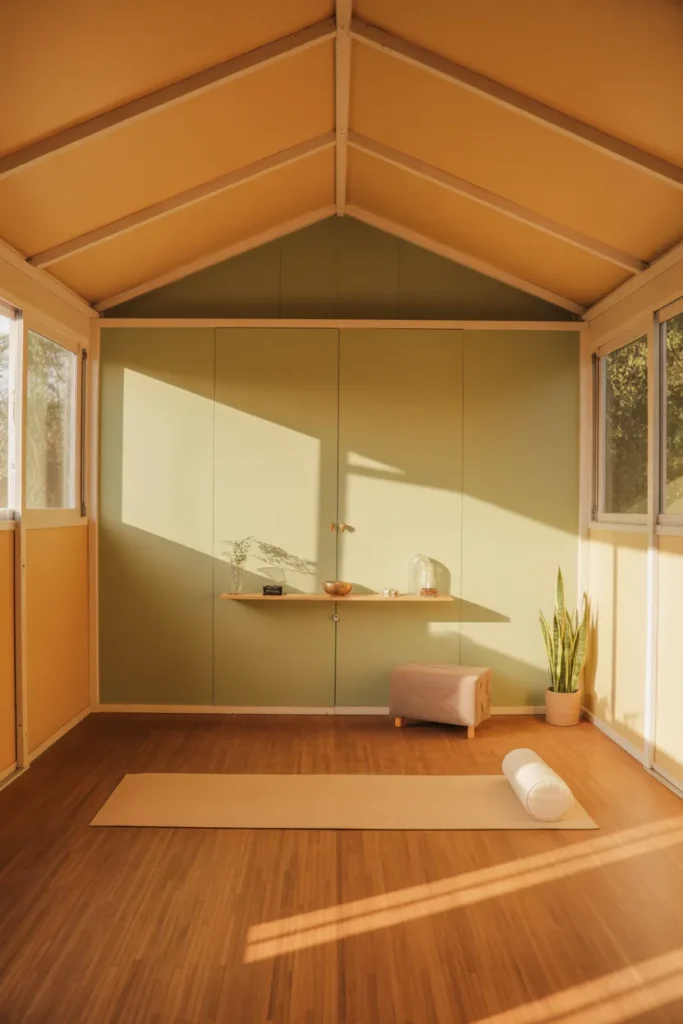 Yoga and Meditation She Shed Interior