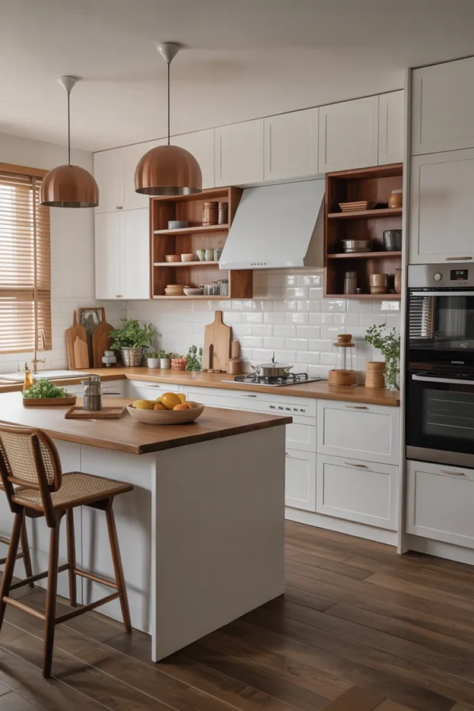 Zoned Kitchen Layout with Distinct Work Areas