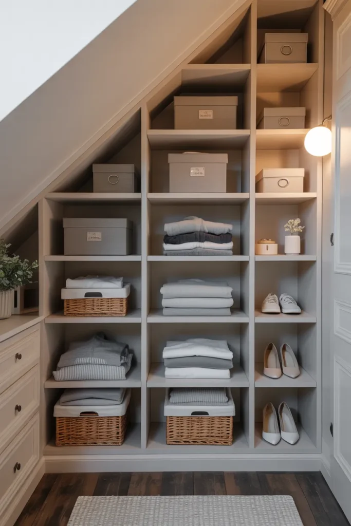 Attic Walk-In Closet with Corner Storage
