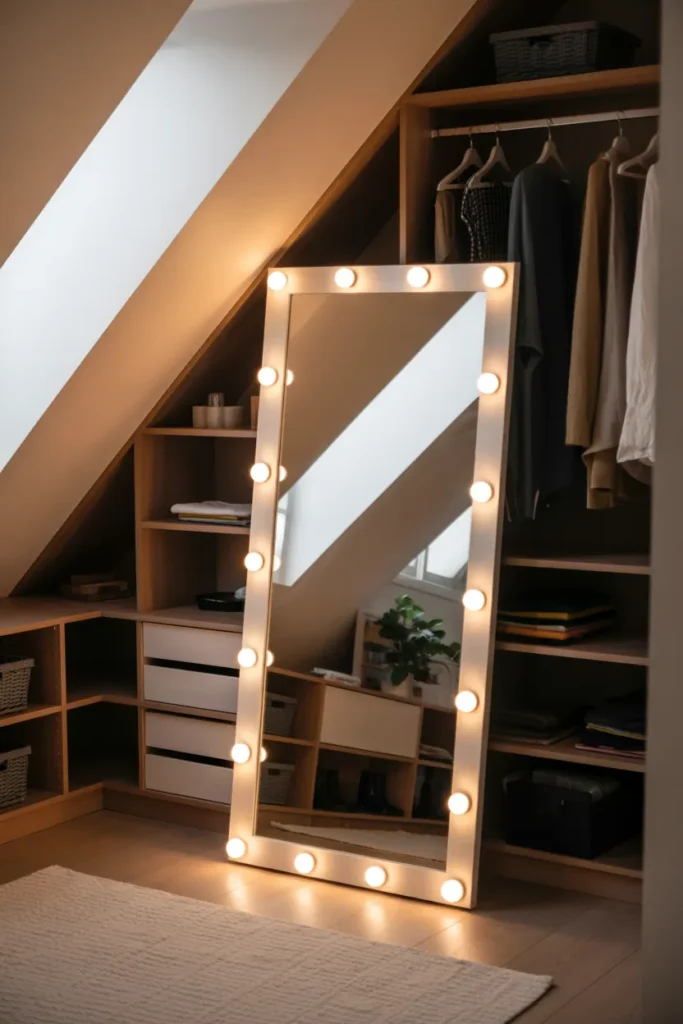 Attic Walk-In Closet with Dressing Mirror