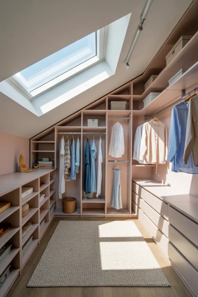 Attic Walk-In Closet with Skylight