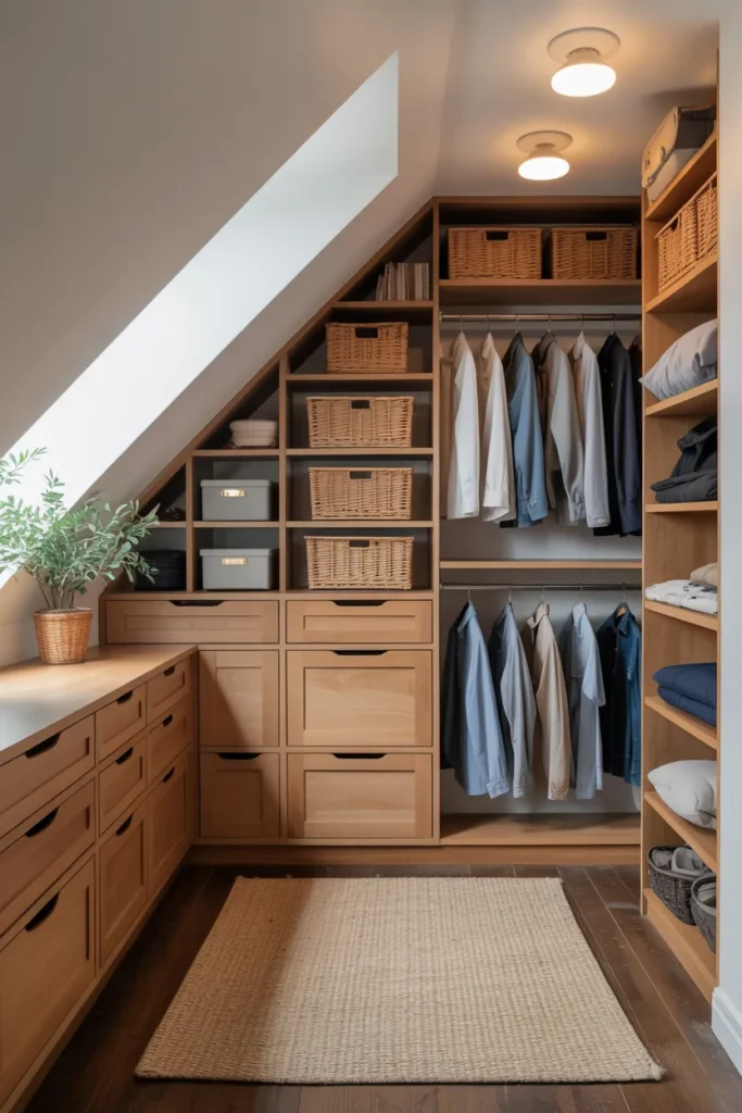 Attic Walk-In Closet with Under-Eaves Storage