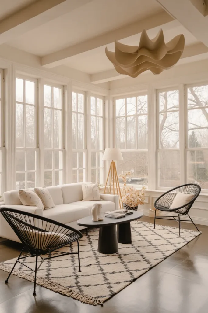 Black and White Elegant Sunroom
