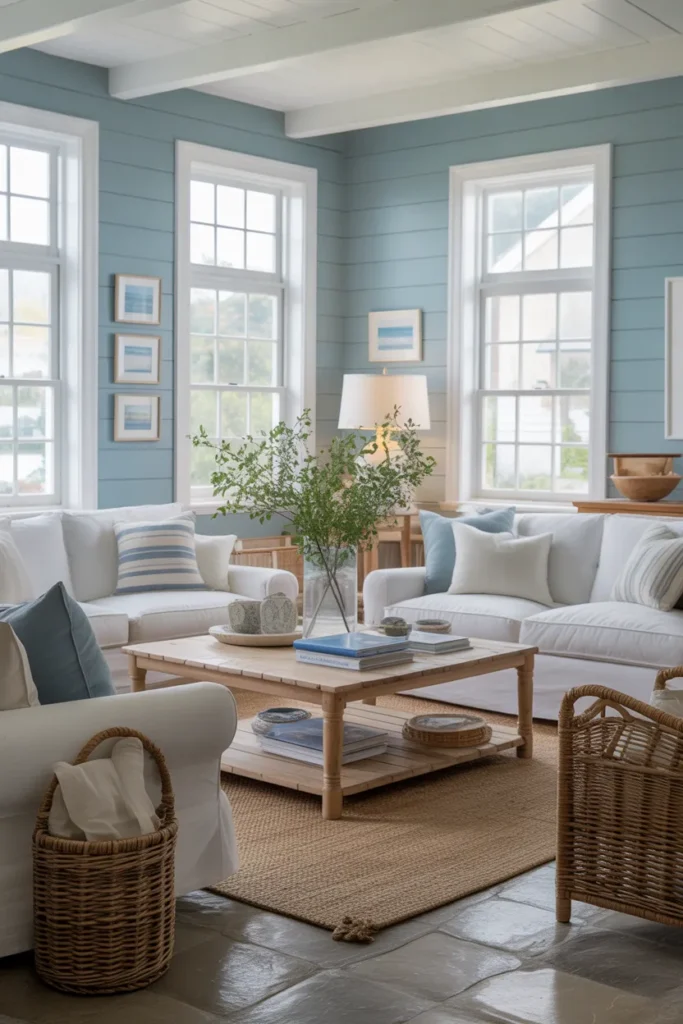 Blue and White Coastal Freshness