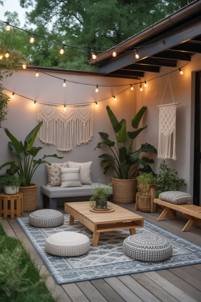Bohemian Patio with Layered Textures