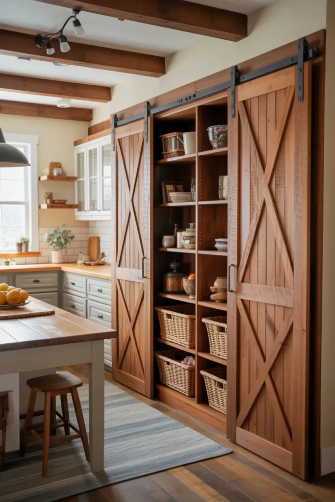 Cabinet Pantry with Sliding Doors