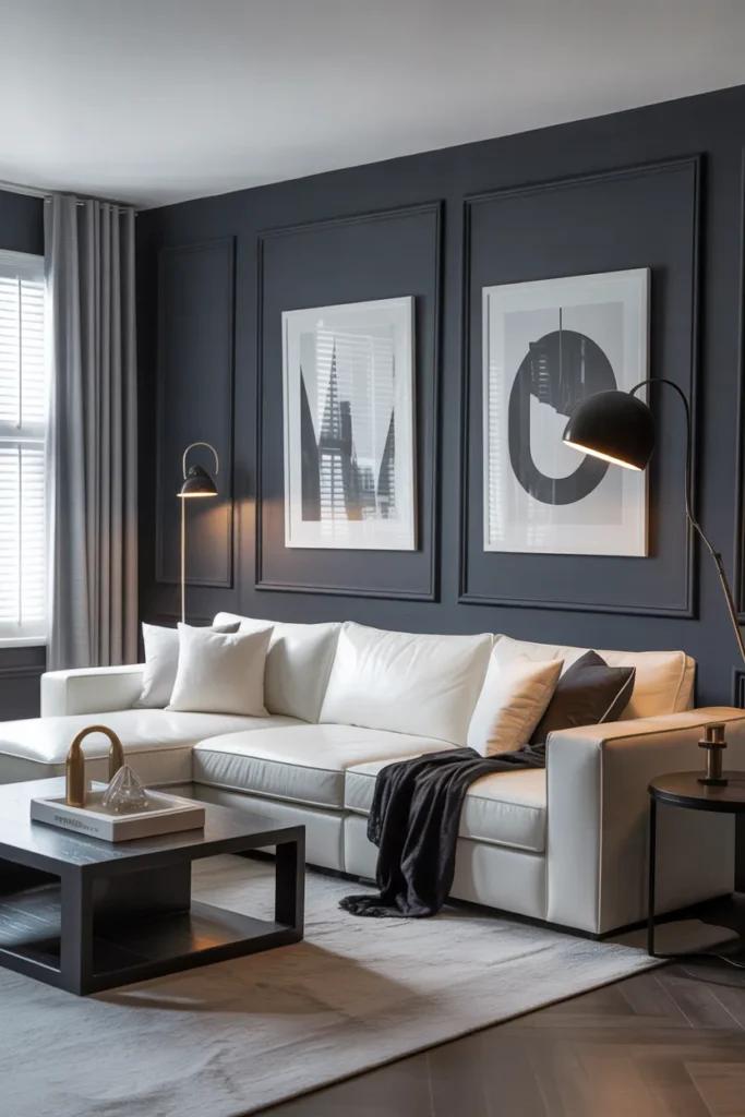 Charcoal and White Modern Sophistication