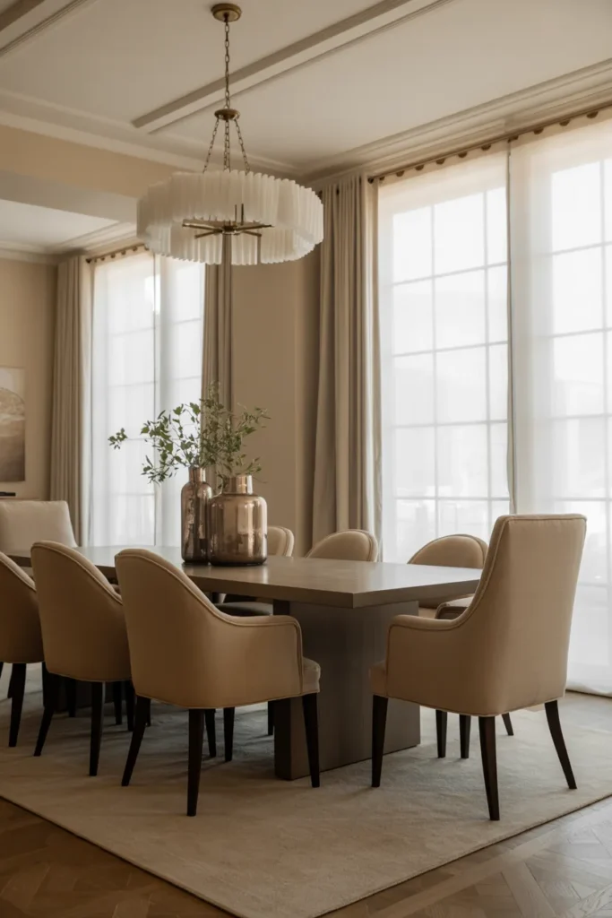Classic Neutral Dining Room Elegance