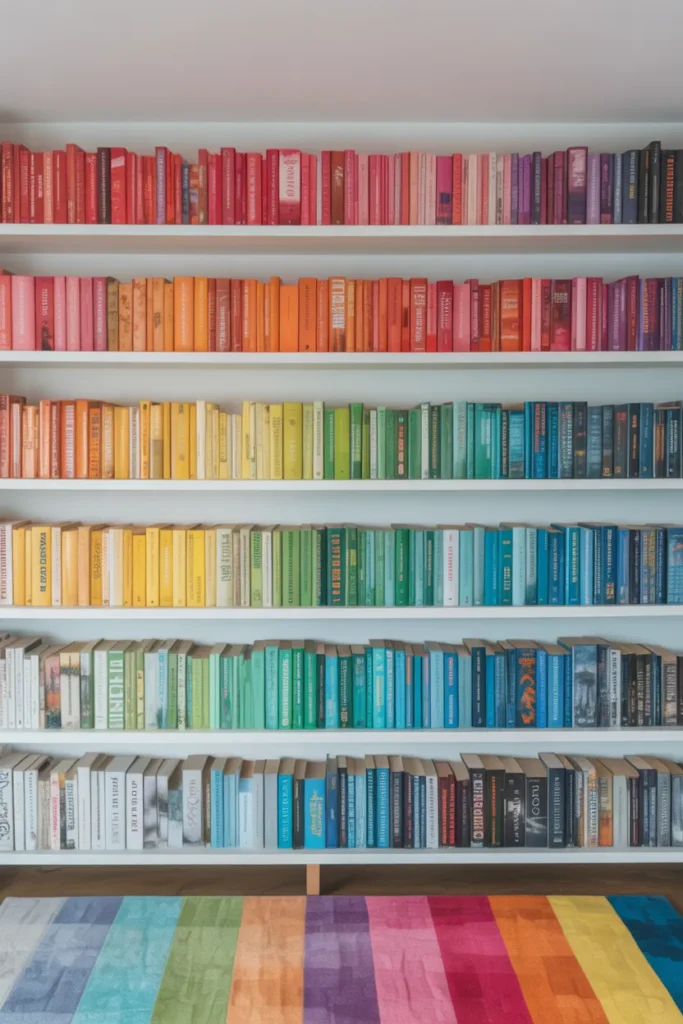Colorful Bookshelves