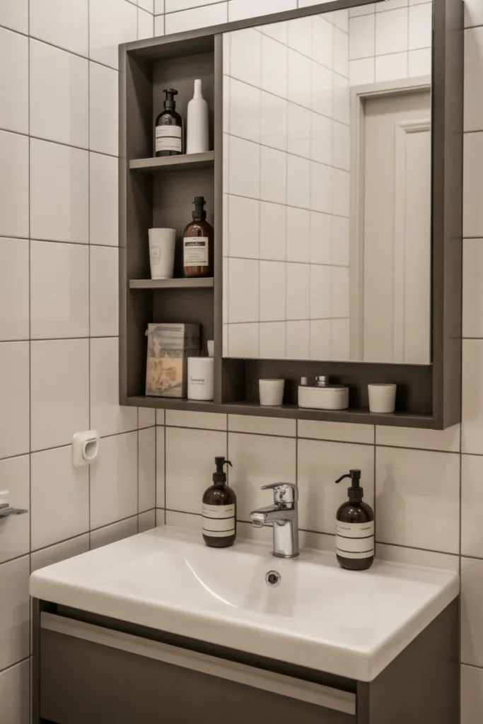 Compact Double-Duty Mirror Cabinet