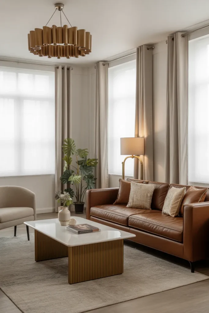 Contemporary Chic with Metallic Accents