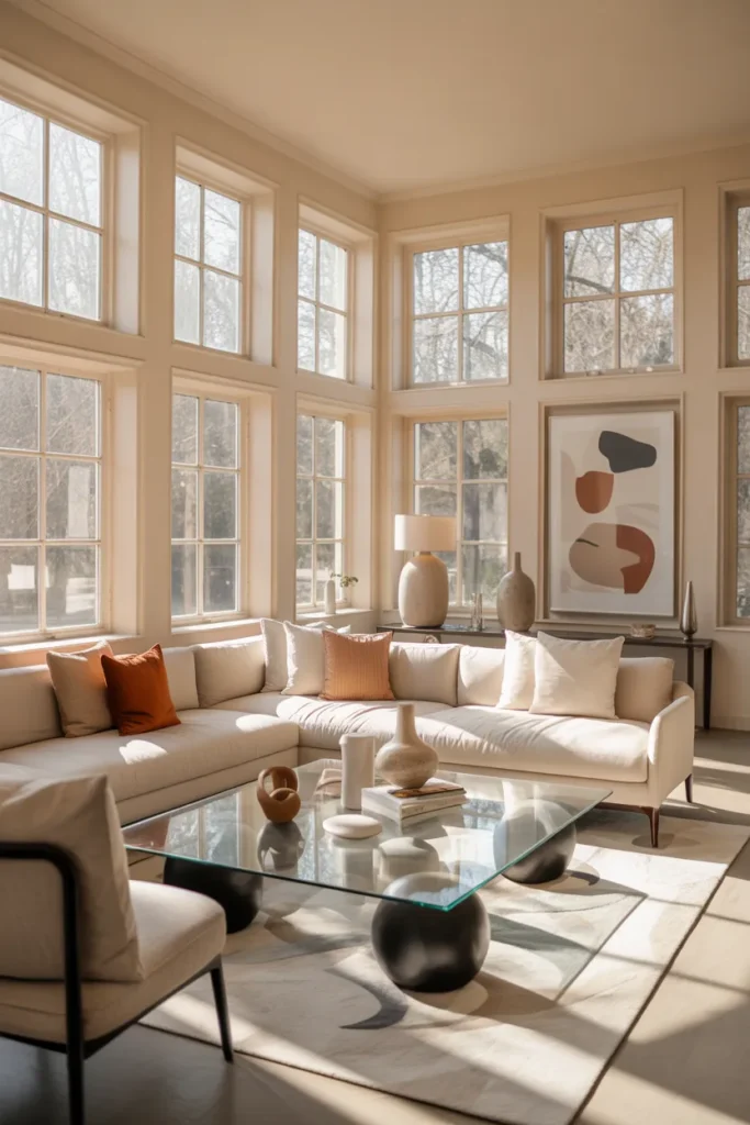 Contemporary Neutral Sunroom Lounge