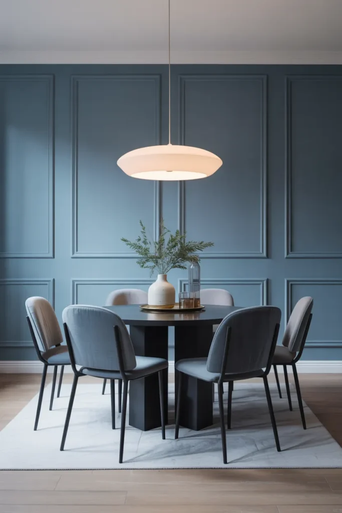 Cool Slate Blue Dining Room