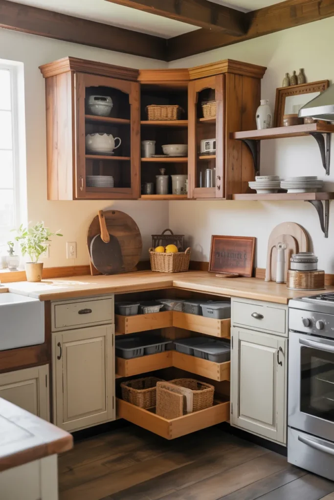 Corner Cabinets with Lazy Susan