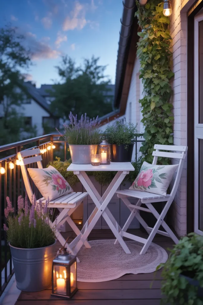 Cottage Balcony with Soft Garden Details