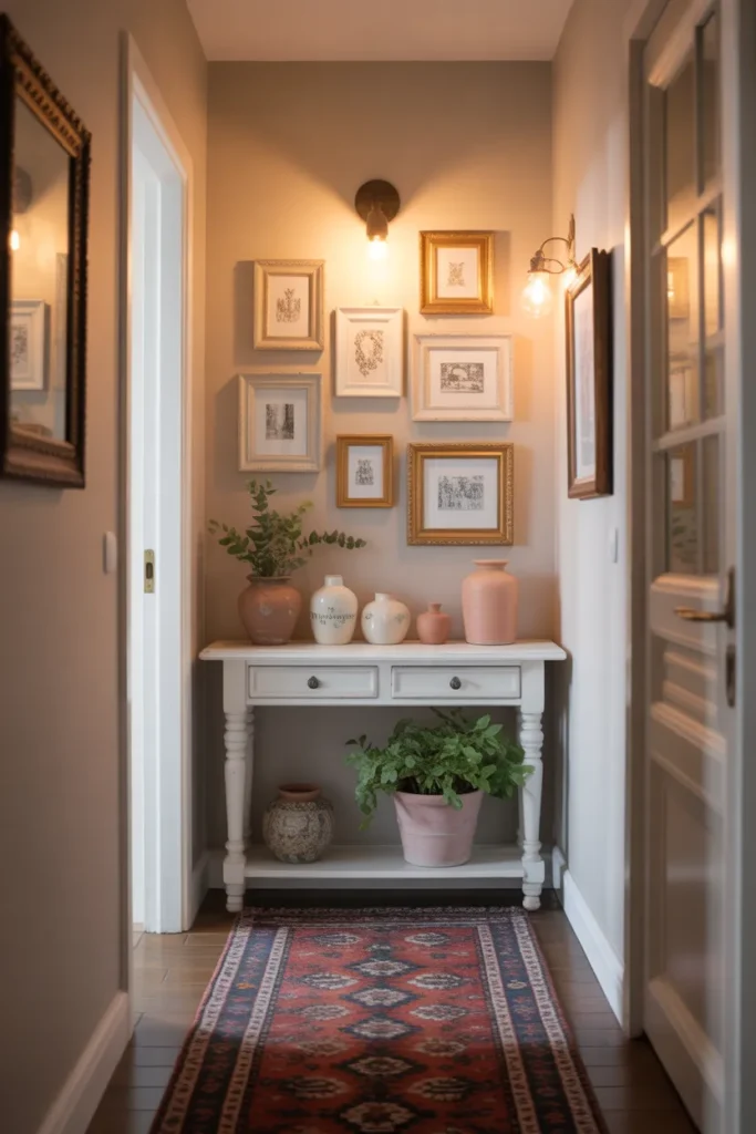 Cottage Hallway with Gallery Wall Charm