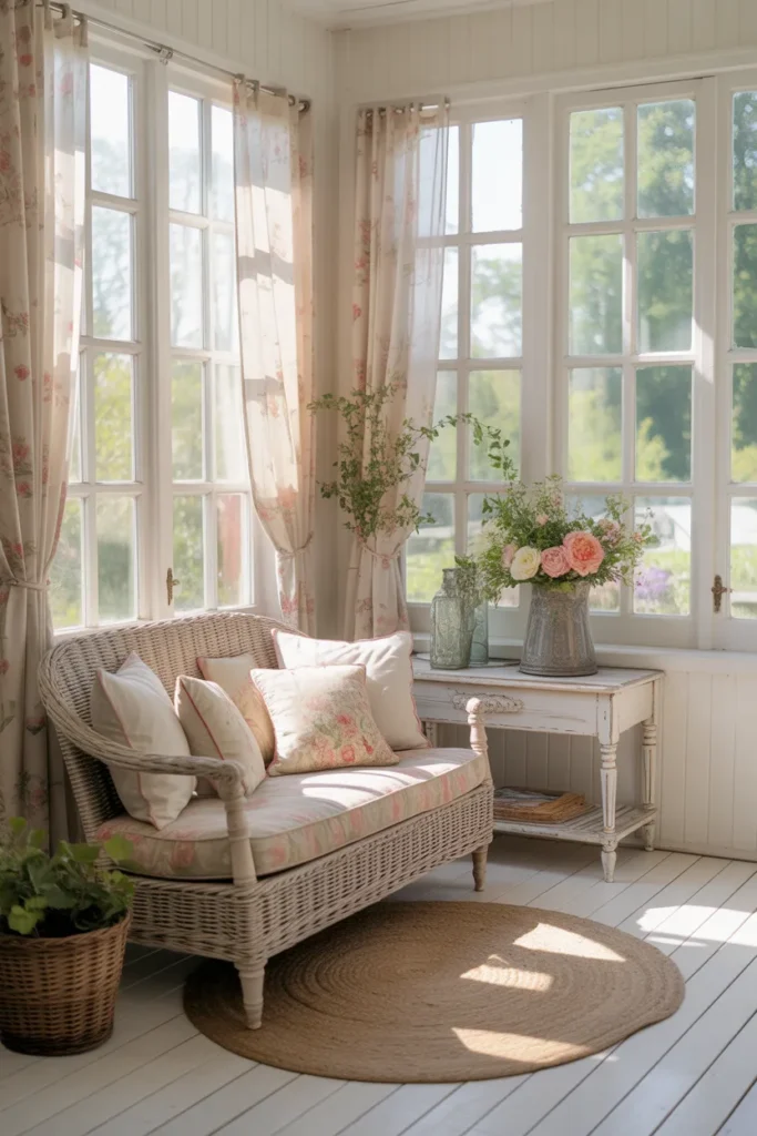 Cottage-Inspired Light Sunroom