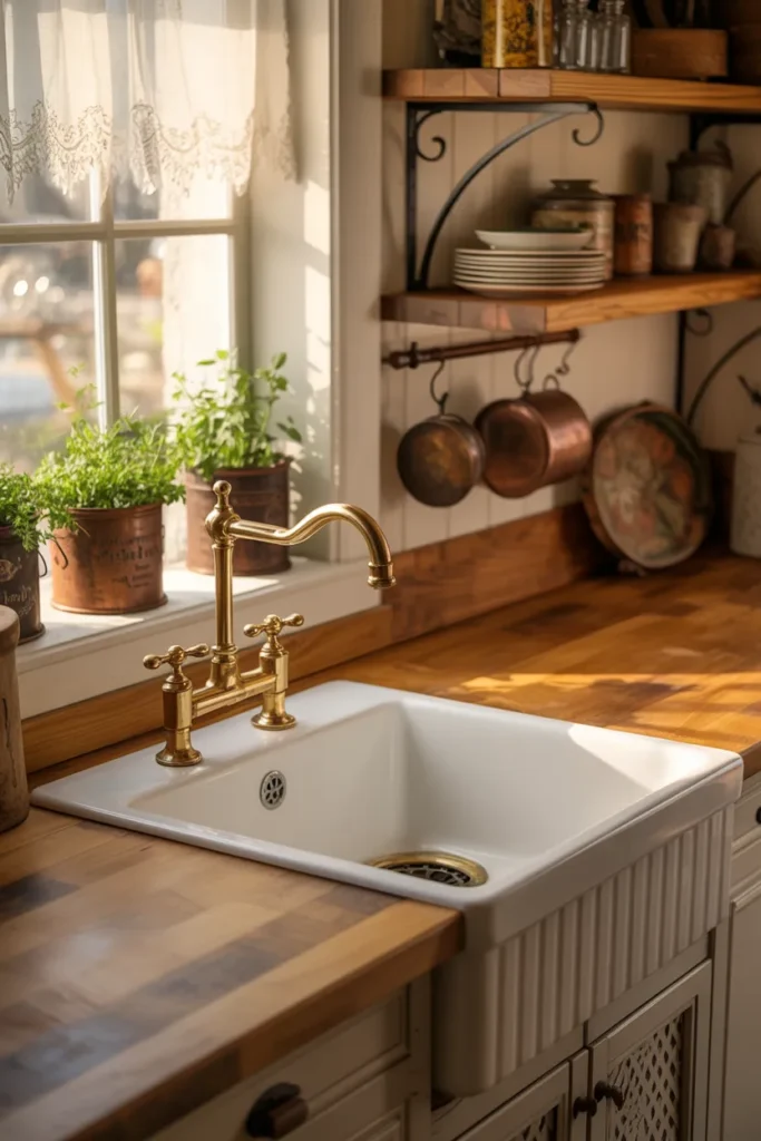 Cottage Kitchen with Farmhouse Sink