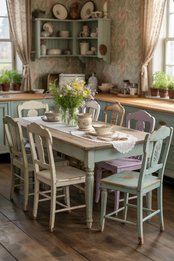 Cottage Kitchen with Vintage Furniture