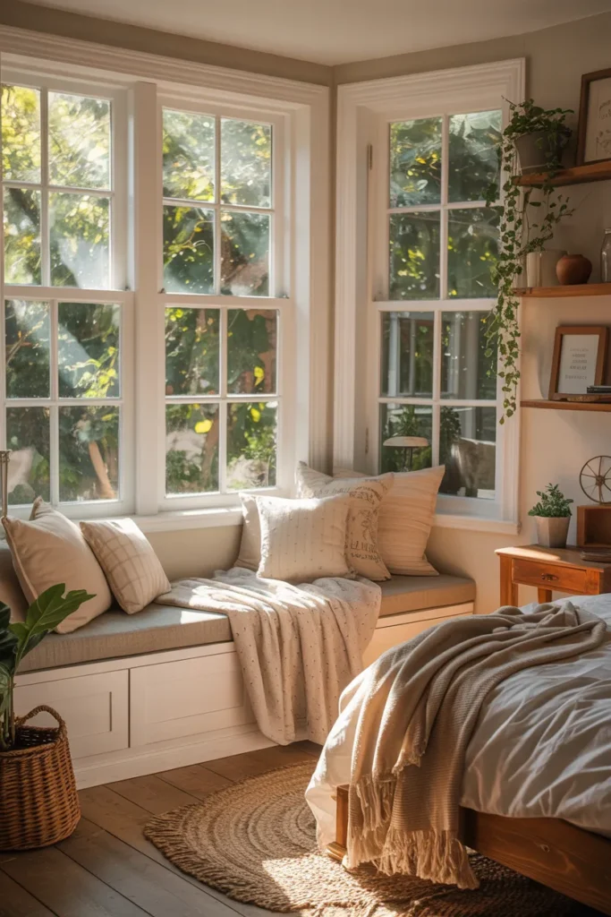 Cottagecore Bedroom with Window Seat