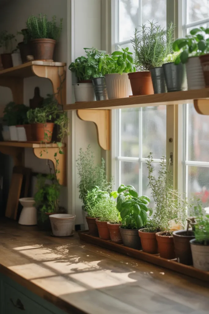 Cottagecore Kitchen with Herb Garden
