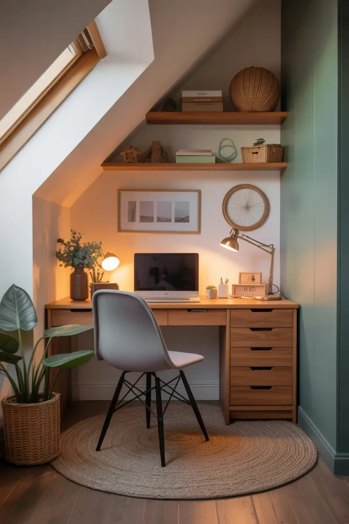 Cozy Attic Work Nook