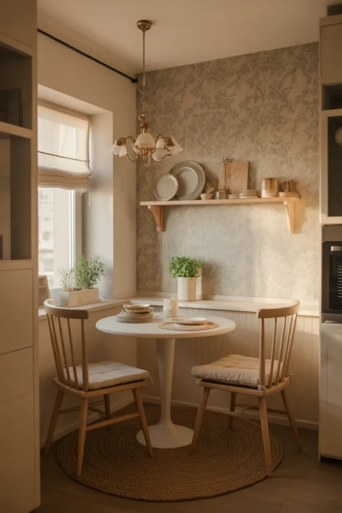Cozy Cottage Dining Nook in a Tiny Apartment