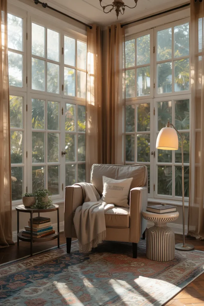 Cozy Reading Nook Sunroom