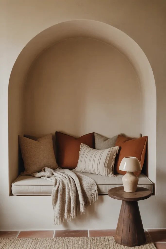 Cozy Reading Nook with Built-In Bench