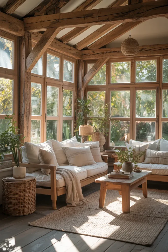 Cozy Rustic Sunroom Addition