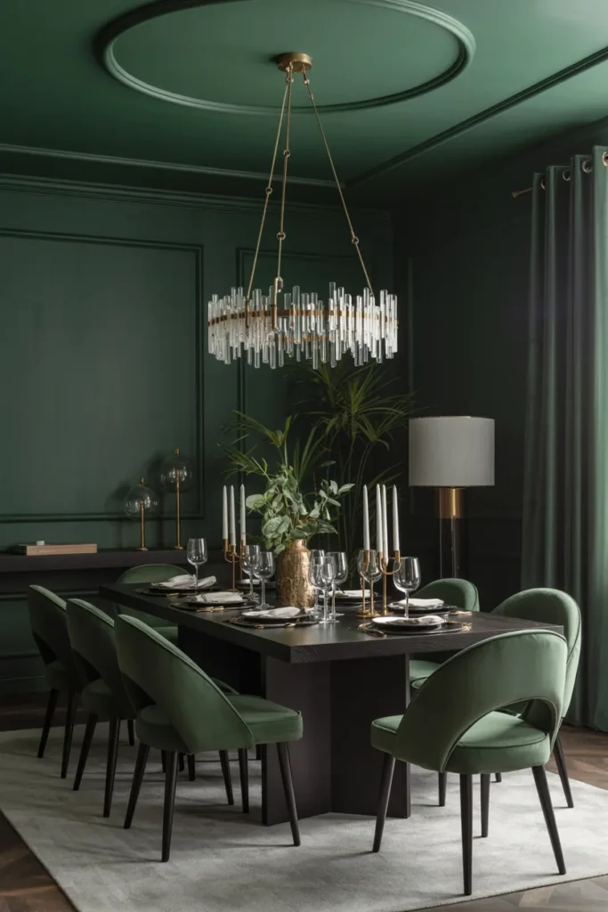 Deep Forest Green Dining Room