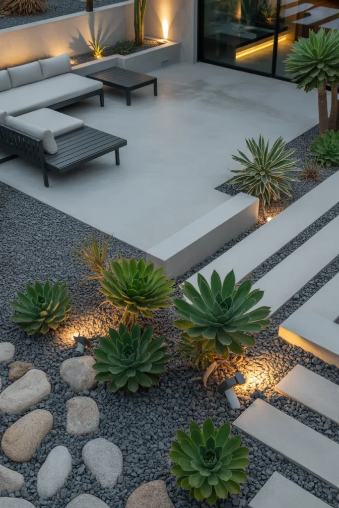 Desert-Inspired Patio with Succulent Landscaping