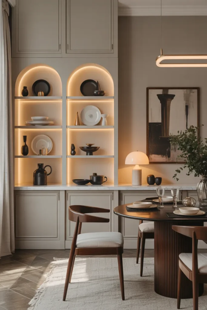 Elegant Dining Room with Built-In Storage