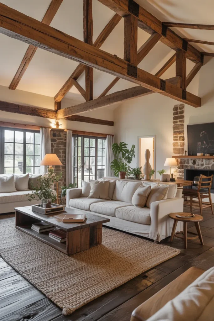Exposed Wooden Beams