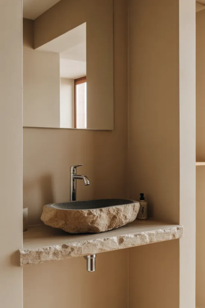 Floating Stone Shelf Basin