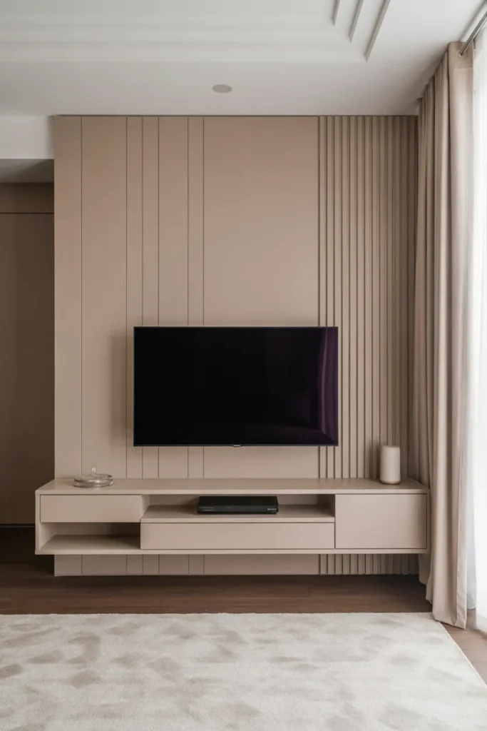 Floor-to-Ceiling Panel TV Wall