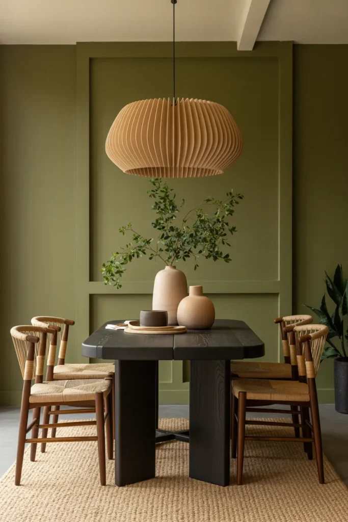 Fresh Olive Green Dining Room