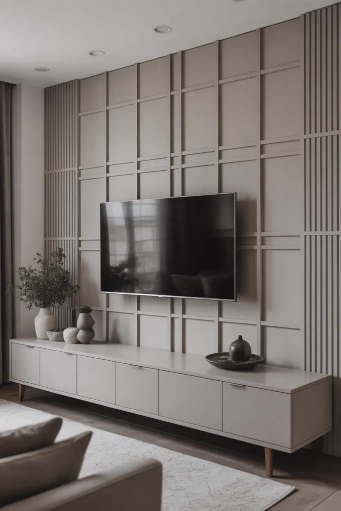 Geometric Pattern TV Wall
