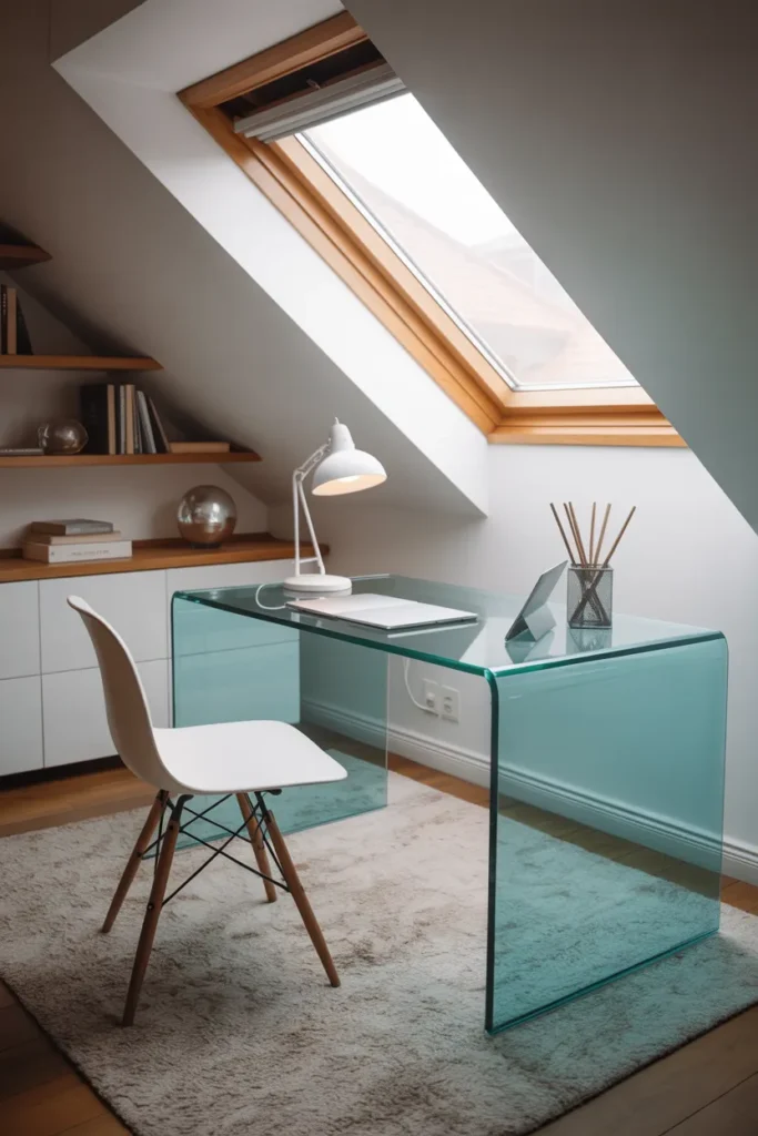 Glass Desk Workspace