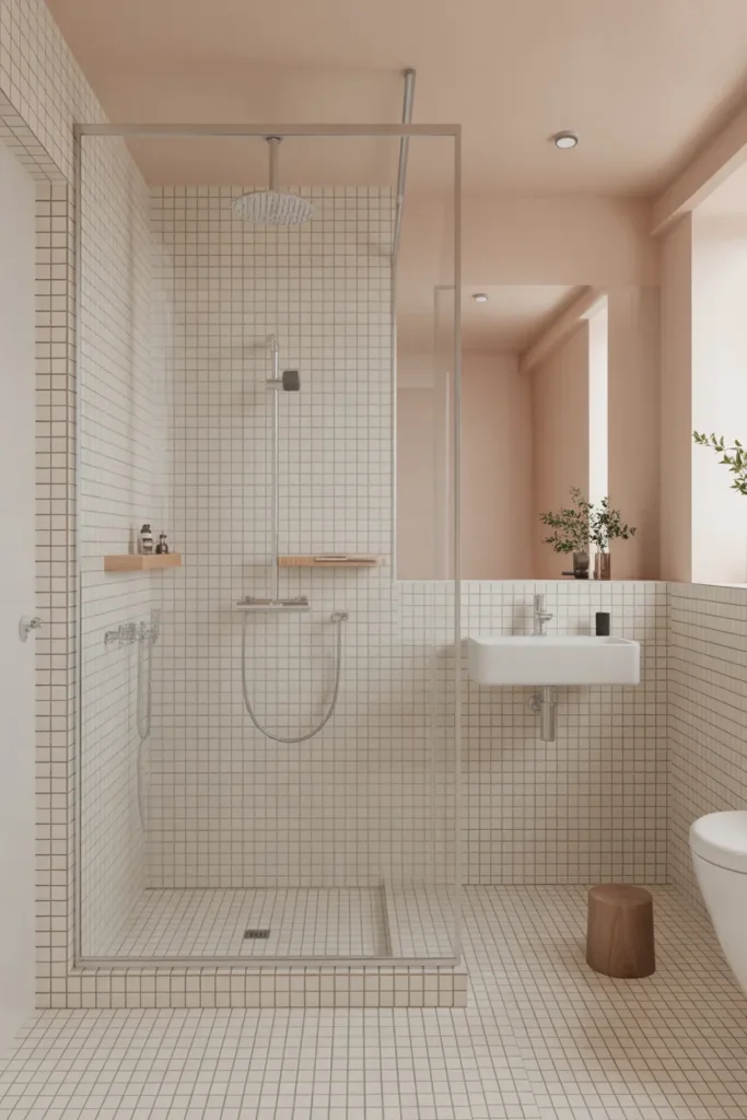 Glass Shower Partition for an Open Feel