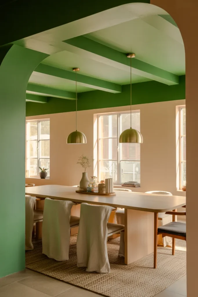 Green Painted Ceiling