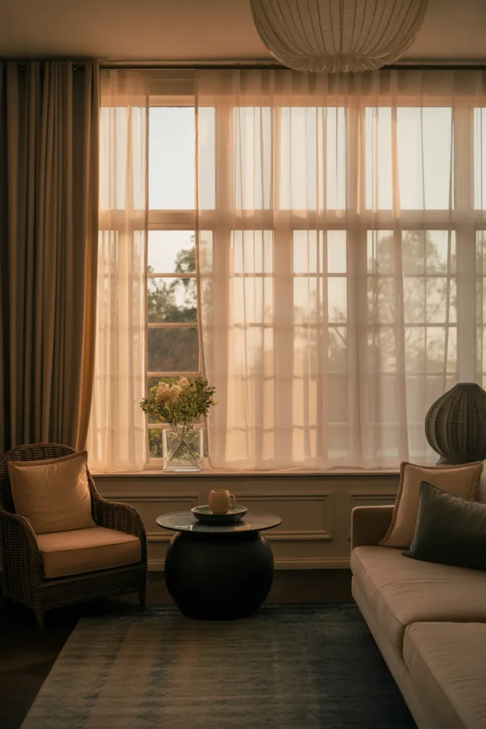 Layered Sheer and Drapery Curtains