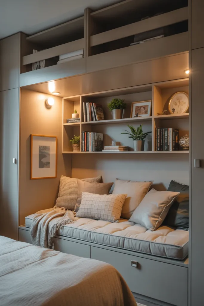 Lofted Bed with Integrated Reading Nook