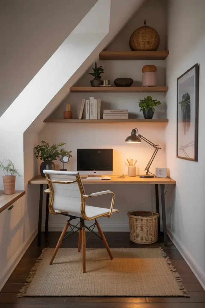 Minimalist Attic Workspace