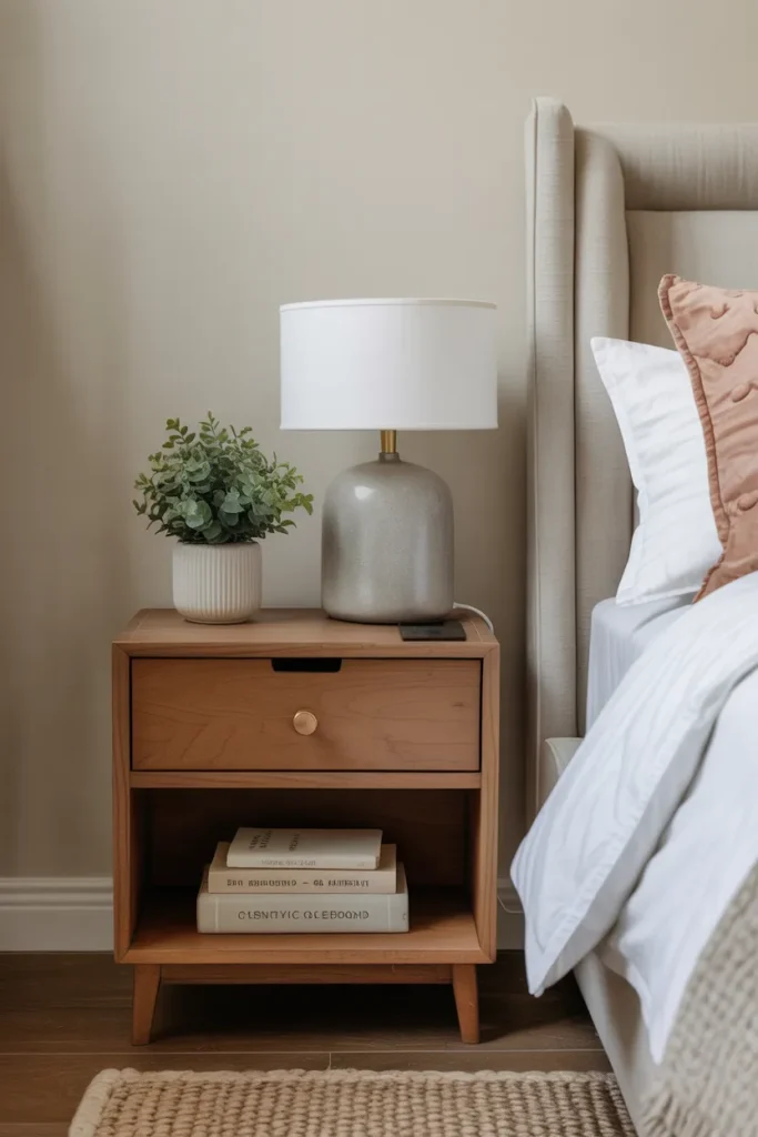 Minimalist Nightstand Styling