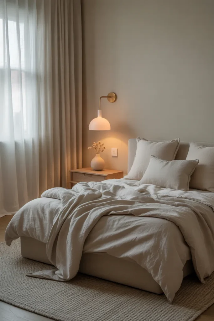 Minimalist Small Bedroom with Neutral Tones