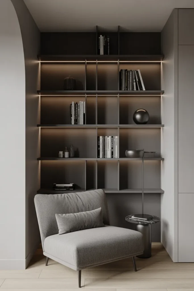 Modern Monochrome Reading Alcove