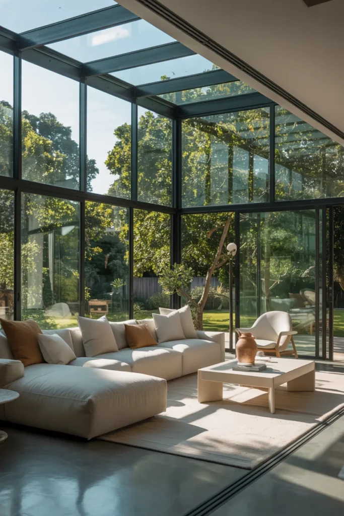 Modern Three Season Room with Glass Walls