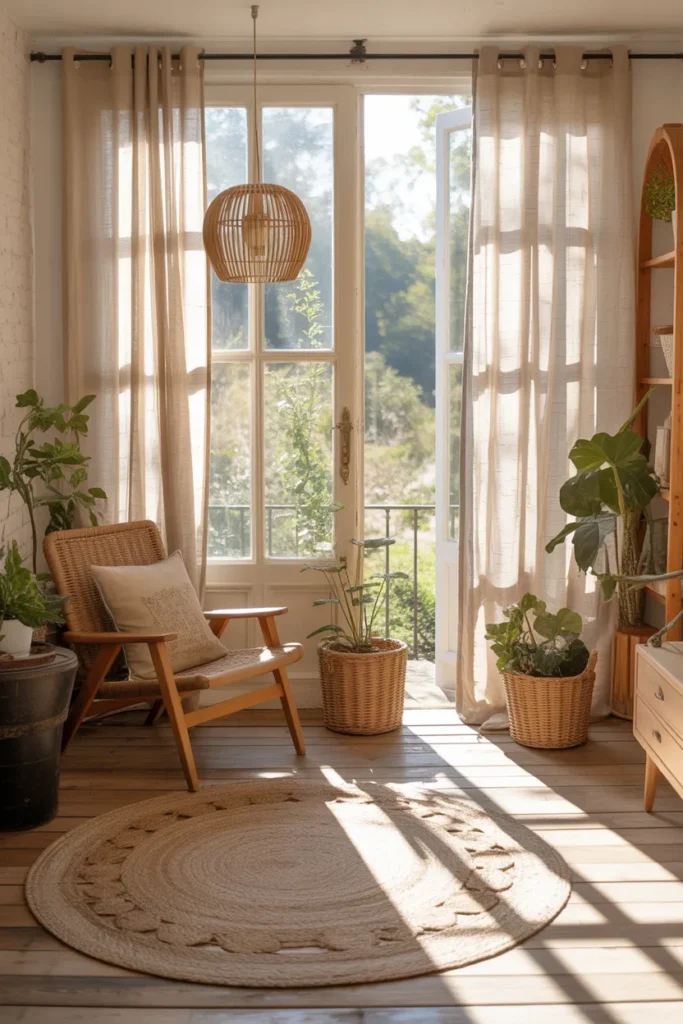 Natural Linen Curtains for Organic Texture