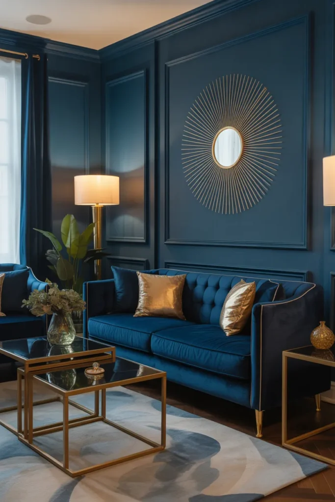 Navy Blue and Gold Luxury Style